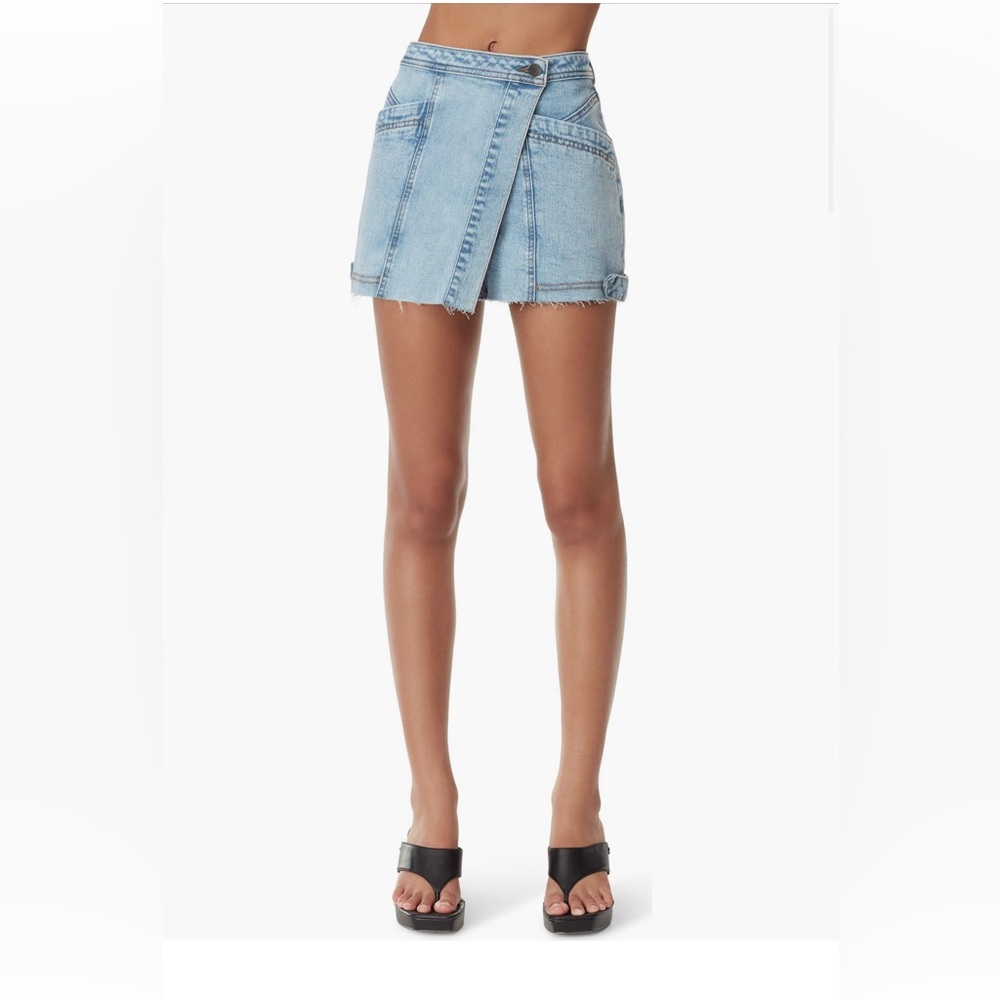 Raw Hem Denim Skort